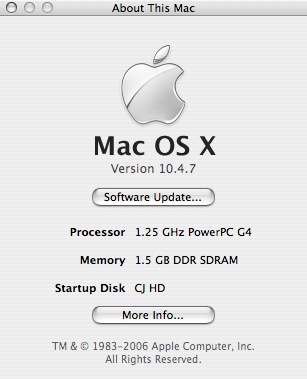"About This Mac (10.4.7)" by CJ Sorg is licensed under CC BY-SA 2.0